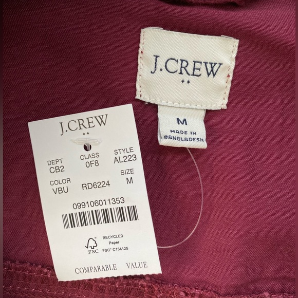 J. Crew Resin-Coated Twill Field Jacket Vintage Burgundy Size M NWT - Picture 10 of 16